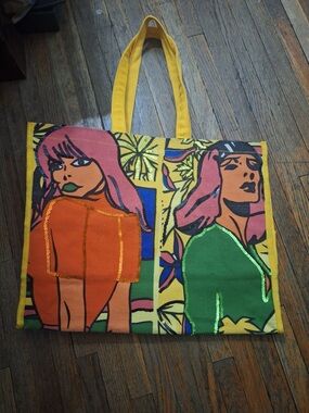 Yellow Pop Art Canvas Tote Bag
